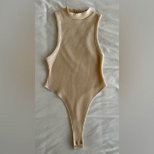Cream Woven Bodysuit